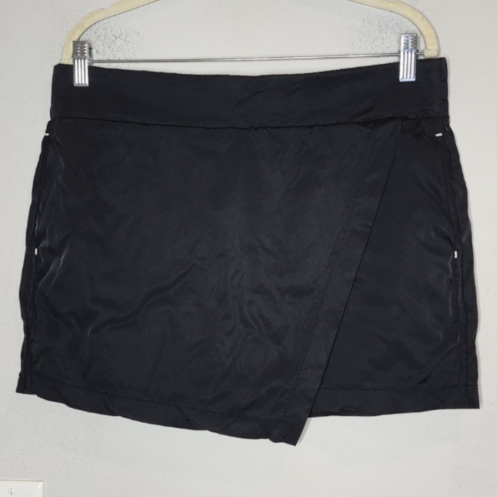 Derek‎ Lam Athleta Cupro Black Street Skort Pull On Elastic Waist Size L